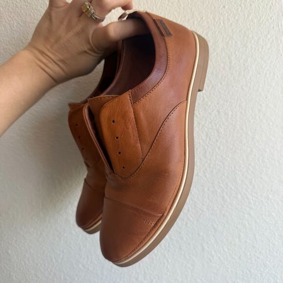 Pikolinos Pyrgos Laceless Slip On Oxford Shoes in Tan Brown Leather size 36 - Picture 5 of 13